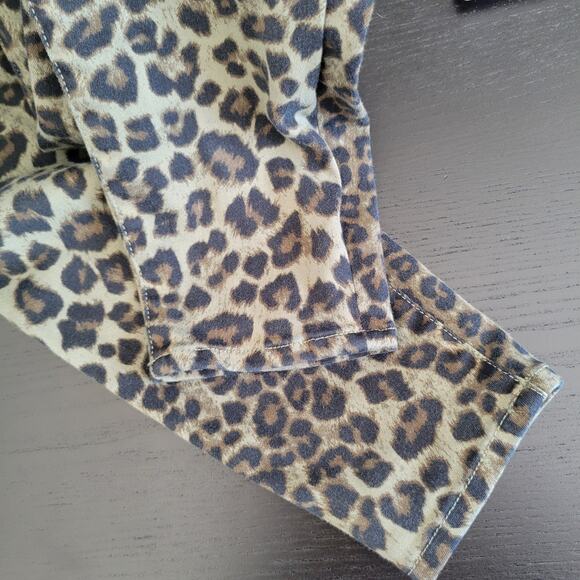 Good American Good Waist Crop Sage Leopard Print Skinny High Rise Women 27 - Picture 9 of 13